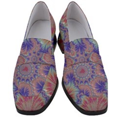 Purple Splat Fractal Art Women s Chunky Heel Loafers