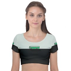 Bus Velvet Short Sleeve Crop Top 