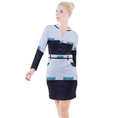 Bus Button Long Sleeve Dress