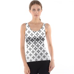 Star Curved Pattern Monochrome Tank Top by Pakrebo