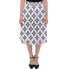 Star Curved Pattern Monochrome Classic Midi Skirt