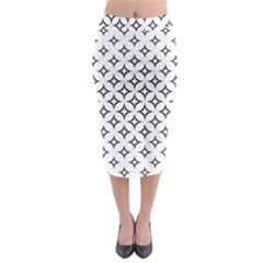 Star Curved Pattern Monochrome Midi Pencil Skirt by Pakrebo