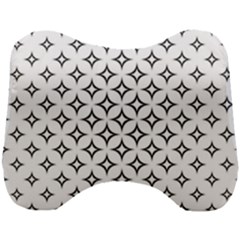 Star Curved Pattern Monochrome Head Support Cushion by Pakrebo