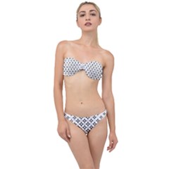 Star Curved Pattern Monochrome Classic Bandeau Bikini Set