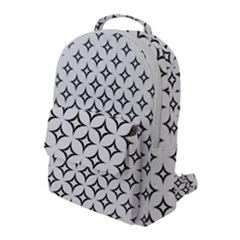 Star Curved Pattern Monochrome Flap Pocket Backpack (large)