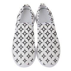 Star Curved Pattern Monochrome Women s Slip On Sneakers