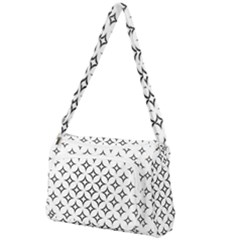 Star Curved Pattern Monochrome Front Pocket Crossbody Bag