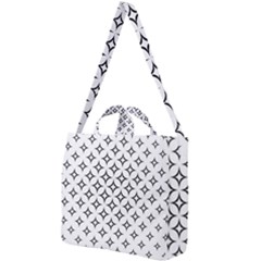 Star Curved Pattern Monochrome Square Shoulder Tote Bag