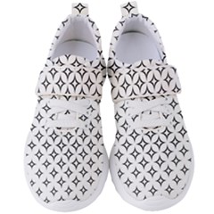 Star Curved Pattern Monochrome Women s Velcro Strap Shoes by Pakrebo