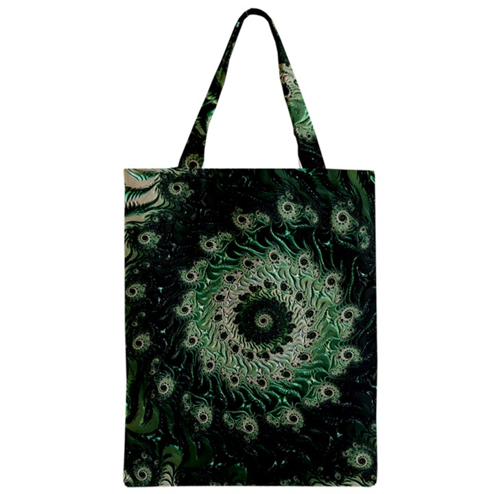 Fractal Art Spiral Mathematical Zipper Classic Tote Bag