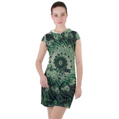 Fractal Art Spiral Mathematical Drawstring Hooded Dress