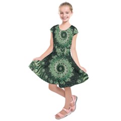 Fractal Art Spiral Mathematical Kids  Short Sleeve Dress by Pakrebo