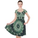 Fractal Art Spiral Mathematical Cap Sleeve Midi Dress View1