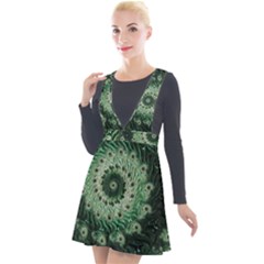 Fractal Art Spiral Mathematical Plunge Pinafore Velour Dress