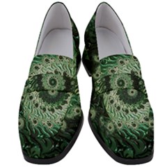 Fractal Art Spiral Mathematical Women s Chunky Heel Loafers