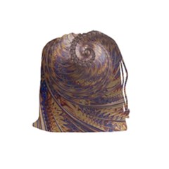 Swirl Fractal Fantasy Whirl Drawstring Pouch (Large)