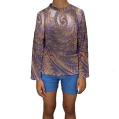 Swirl Fractal Fantasy Whirl Kids  Long Sleeve Swimwear