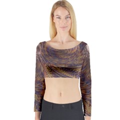 Swirl Fractal Fantasy Whirl Long Sleeve Crop Top