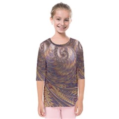 Swirl Fractal Fantasy Whirl Kids  Quarter Sleeve Raglan Tee