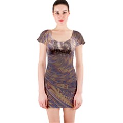 Swirl Fractal Fantasy Whirl Short Sleeve Bodycon Dress