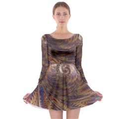 Swirl Fractal Fantasy Whirl Long Sleeve Skater Dress