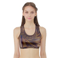 Swirl Fractal Fantasy Whirl Sports Bra with Border