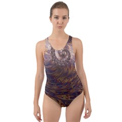 Swirl Fractal Fantasy Whirl Cut-Out Back One Piece Swimsuit