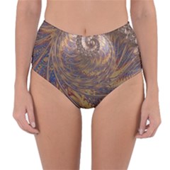 Swirl Fractal Fantasy Whirl Reversible High-Waist Bikini Bottoms