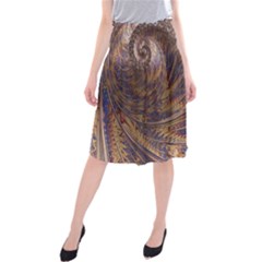 Swirl Fractal Fantasy Whirl Midi Beach Skirt