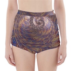 Swirl Fractal Fantasy Whirl High-Waisted Bikini Bottoms