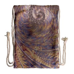 Swirl Fractal Fantasy Whirl Drawstring Bag (Large)