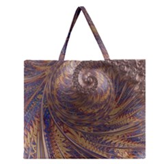 Swirl Fractal Fantasy Whirl Zipper Large Tote Bag