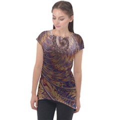 Swirl Fractal Fantasy Whirl Cap Sleeve High Low Top