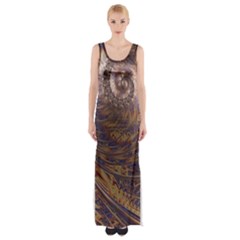 Swirl Fractal Fantasy Whirl Maxi Thigh Split Dress