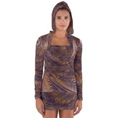 Swirl Fractal Fantasy Whirl Long Sleeve Hooded T-shirt