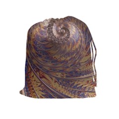 Swirl Fractal Fantasy Whirl Drawstring Pouch (XL)