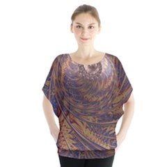 Swirl Fractal Fantasy Whirl Batwing Chiffon Blouse