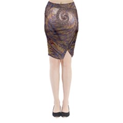 Swirl Fractal Fantasy Whirl Midi Wrap Pencil Skirt