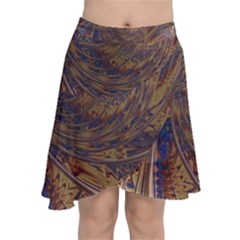 Swirl Fractal Fantasy Whirl Chiffon Wrap Front Skirt