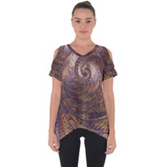 Swirl Fractal Fantasy Whirl Cut Out Side Drop Tee