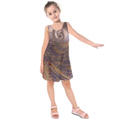 Swirl Fractal Fantasy Whirl Kids  Sleeveless Dress