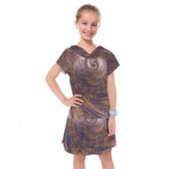 Swirl Fractal Fantasy Whirl Kids  Drop Waist Dress