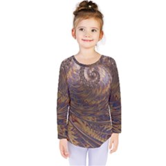 Swirl Fractal Fantasy Whirl Kids  Long Sleeve Tee