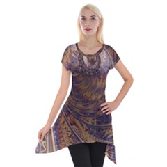 Swirl Fractal Fantasy Whirl Short Sleeve Side Drop Tunic