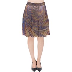 Swirl Fractal Fantasy Whirl Velvet High Waist Skirt