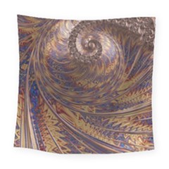 Swirl Fractal Fantasy Whirl Square Tapestry (Large)