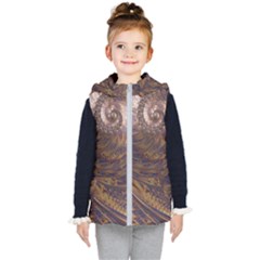 Swirl Fractal Fantasy Whirl Kids  Hooded Puffer Vest