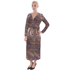 Swirl Fractal Fantasy Whirl Velvet Maxi Wrap Dress