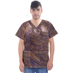 Swirl Fractal Fantasy Whirl Men s V-Neck Scrub Top