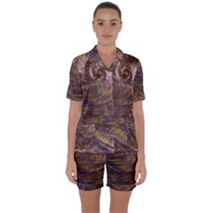 Swirl Fractal Fantasy Whirl Satin Short Sleeve Pyjamas Set